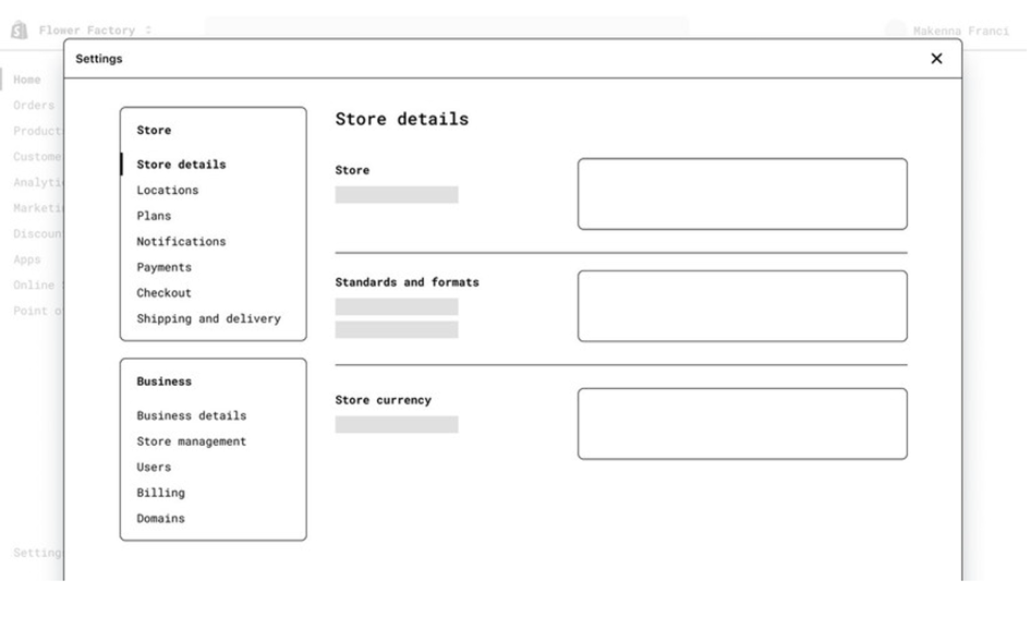 Low-fidelity wireframes