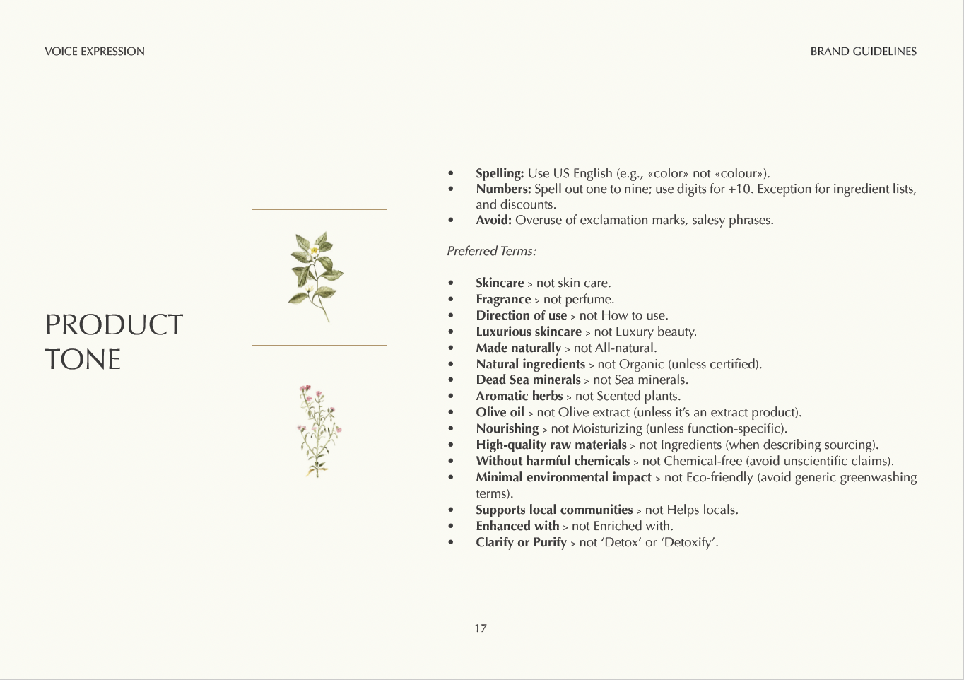 Preferred terms & content guidelines