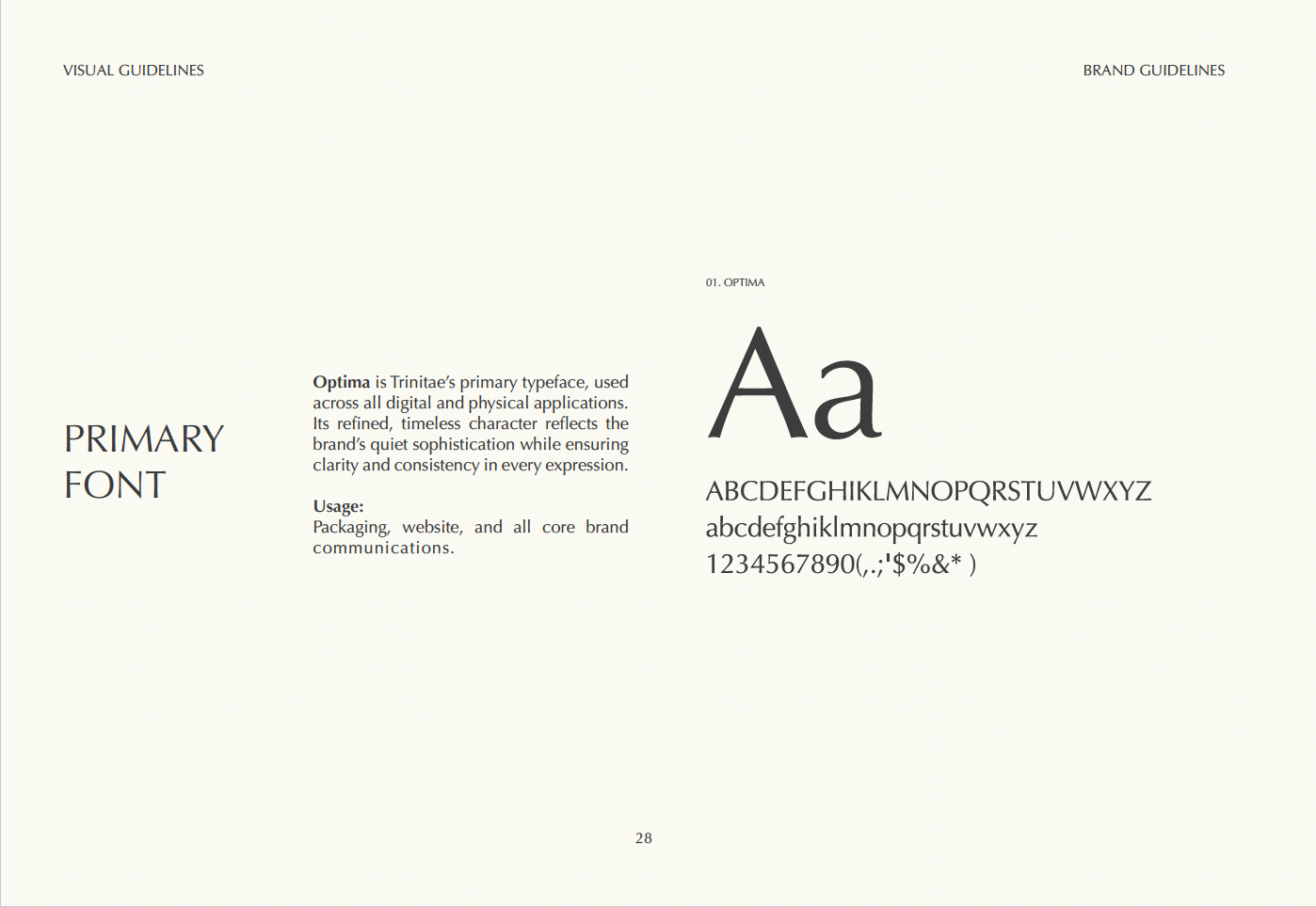 Optima + Signarita Zhai typefaces