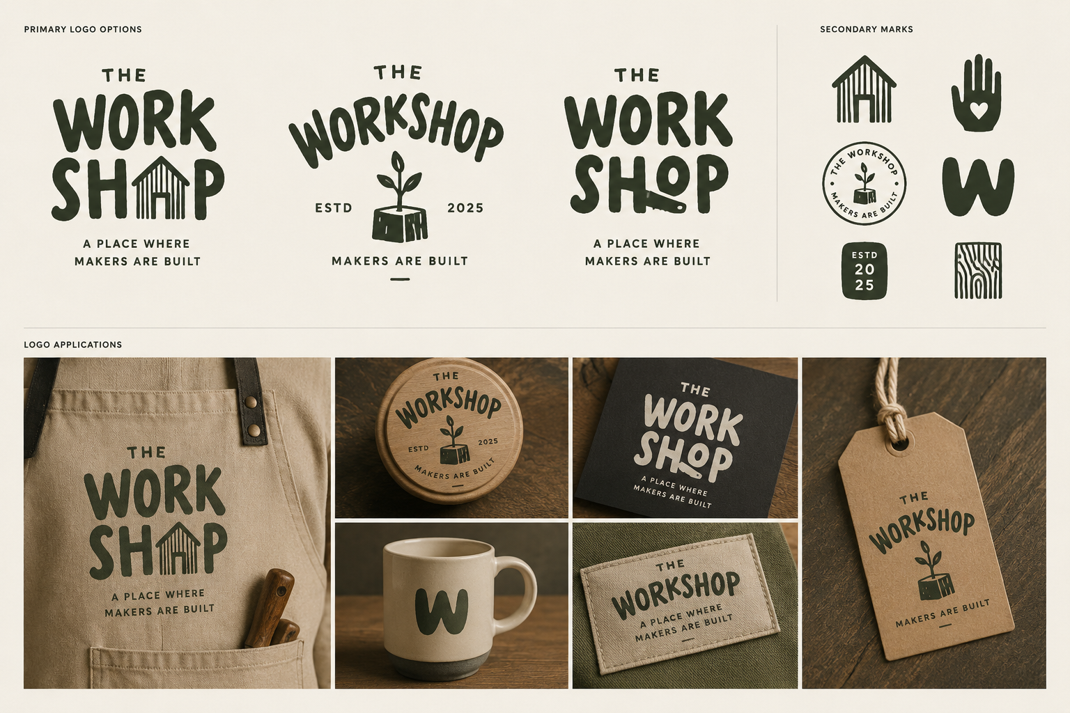 Later round — playful hand-drawn wordmarks, fewer literal symbols